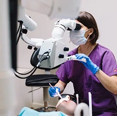 Smiling patient at a family dental clinic in Orléans